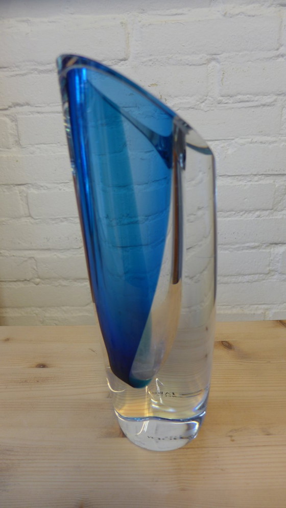 Kosta Boda vaas, blauw glas, Vazen, Transparant, Modern (foto 5 van 6)