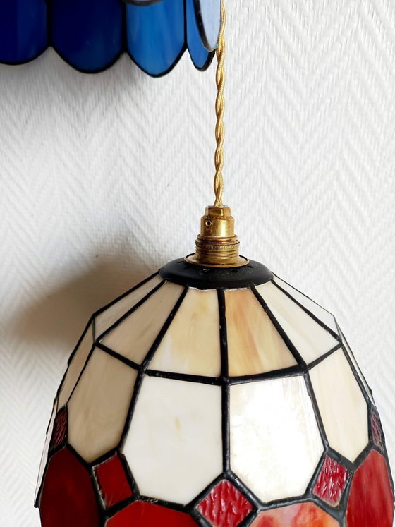 Image 1 of 2x Tiffany-Pendelleuchten im Art-déco-Stil