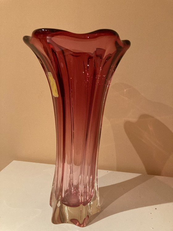 Rare large Murano Chambord vase by Fratelli Toso, Murano Glass, Pink (photo 2 of 13)