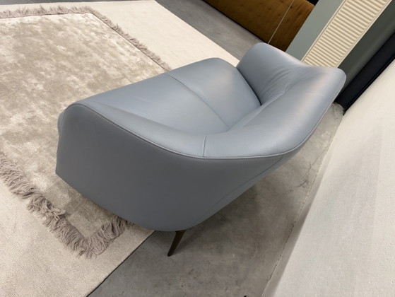 Leolux Lindo 2 zits Bank Senso Heaven, 2 zitsbanken, Leer, Blauw (foto 7 van 8)