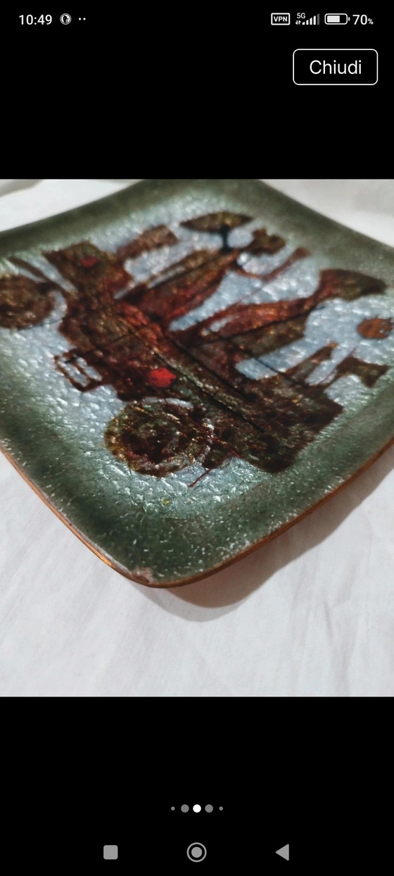 Image 1 of Giò Ponti, Enamel on copper centerpiece, Del Campo Turin production, 1950s-1960s