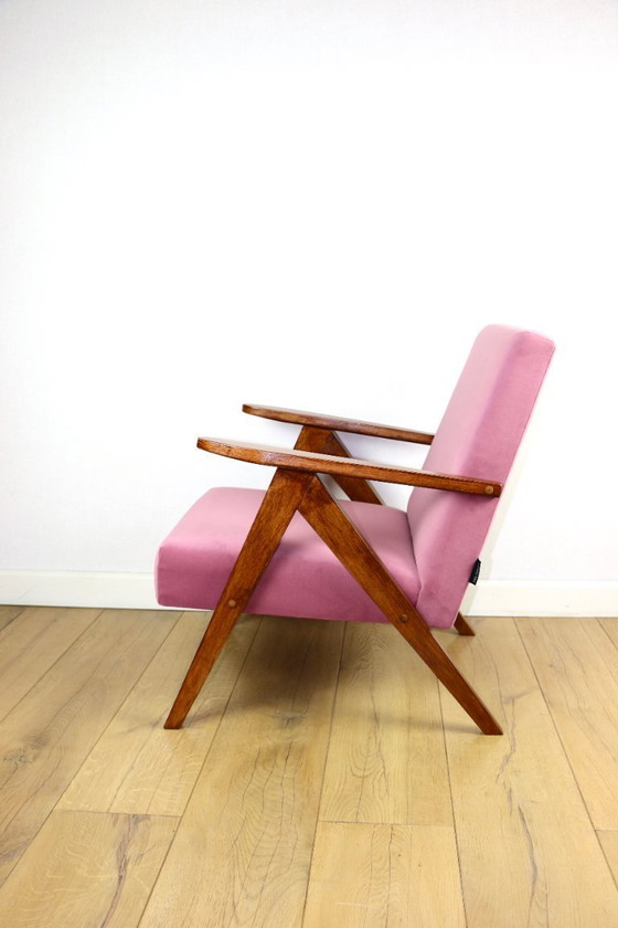 Image 1 of Vintage fauteuil B-310 VAR roze Jade structureel jaren 70 - 2 stuks beschikbaar