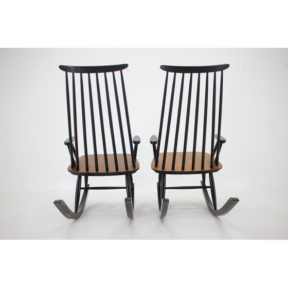 Image 1 of Pair of vintage Varjosen Puunjalostus beechwood rocking chairs, Finland 1960s