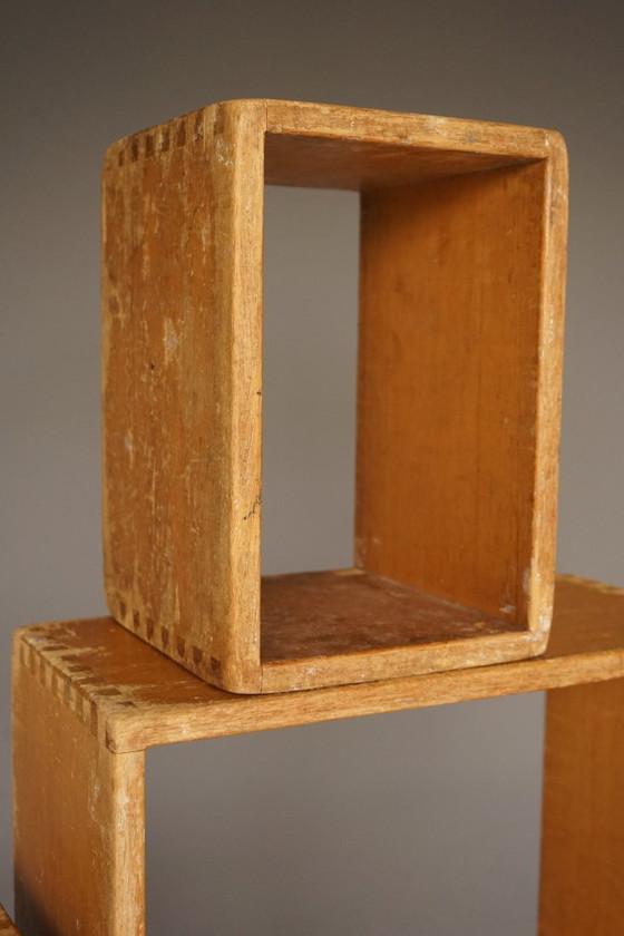 Image 1 of Blocs de construction en bois pour enfants, ensemble de 8, années 1950