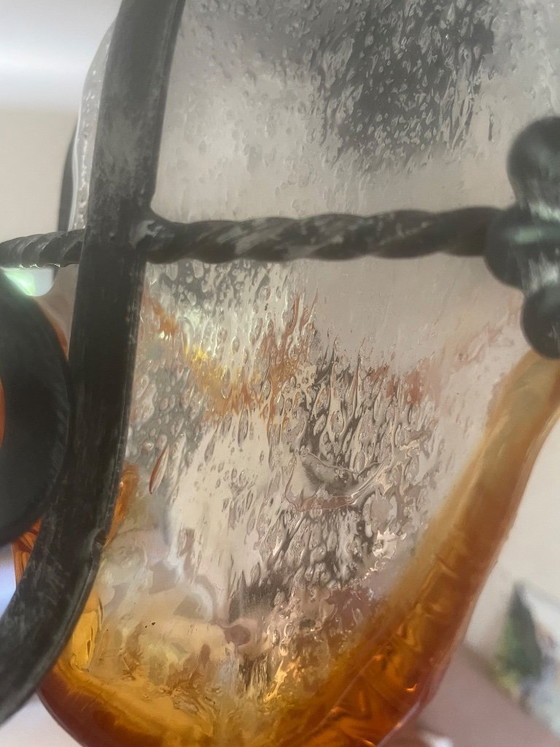 Image 1 of Vintage pendant lamp, Brutalist style, very likely Mazzega
