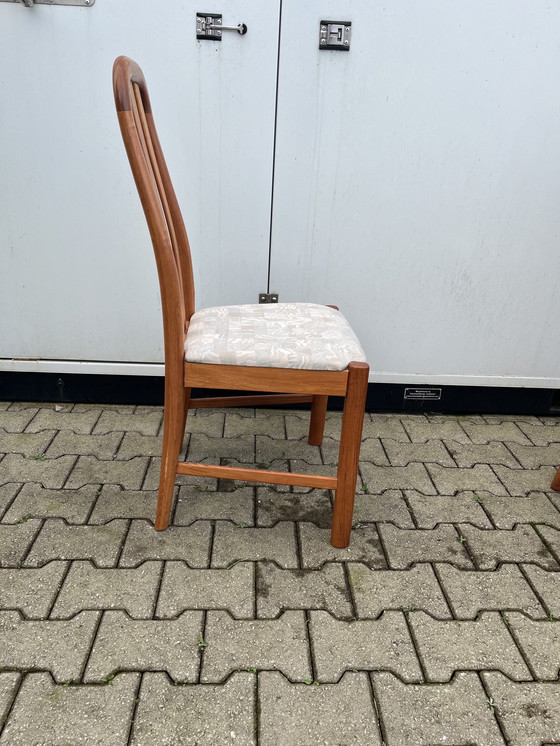 Image 1 of 6x massief teak deense vintage eetkamerstoelen jaren 70