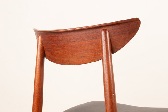 Image 1 of Pair of Danish teak and skai chairs, new, by Harry Ostergaard for Randers Møbelfabrik, 1960.