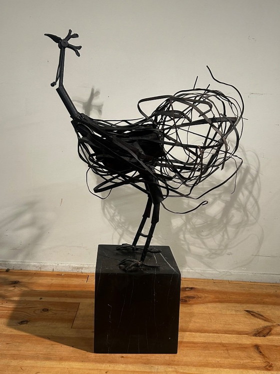 Skulptur aus Recyclingmaterial: Hahn – Bildhauerei, Metal, Stone (photo 11 of 20)