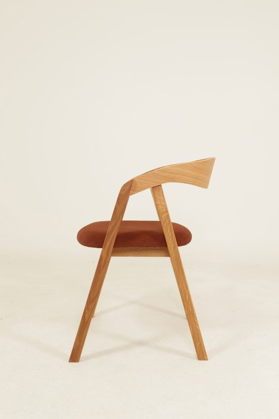 Image 1 of Esszimmerstühle aus Eichenholz, Kupfer und Samt, 6er-Set