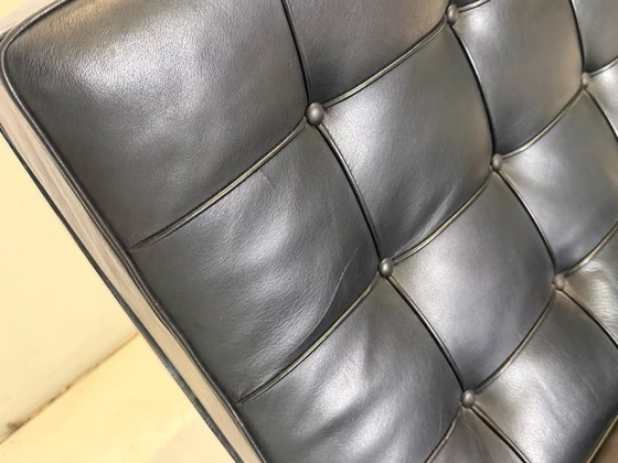 Knoll International Barcelona Stoel Lederen Fauteuil Design – Stoelen / fauteuils, Leather, Metal, Vintage (photo 5 of 18)