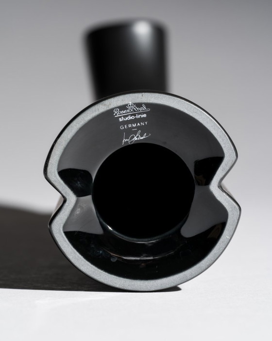 Image 1 of Lino Sabattini Rosenthal "Pianta" Porcelaine Noire Chic Portacandele Duo e Vaso