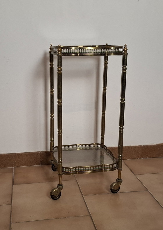 Image 1 of Carrello Bar vintage anni 60s in ottone en vetro