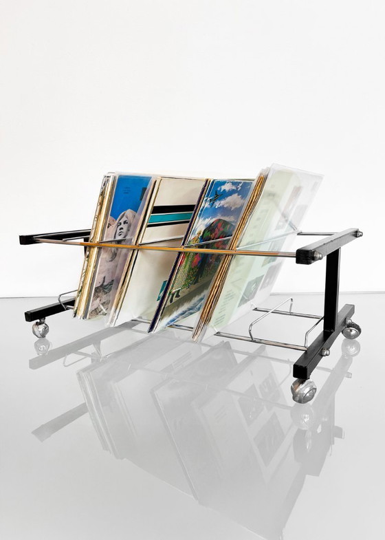 Image 1 of Vintage jaren 80 chromen vinylrek