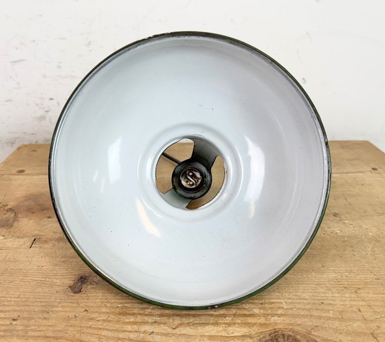 Image 1 of Industrial Green Enamel Factory Pendant Lamp from Coolicon, 1950s