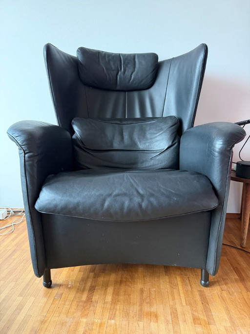 De Sede DS-23 Wingback Armchair Pair (Two Armchairs) – fauteuils, Leather