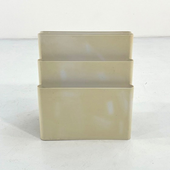 Image 1 of Witte tijdschriftenhouder van Giotto Stoppino voor Kartell, jaren 70.