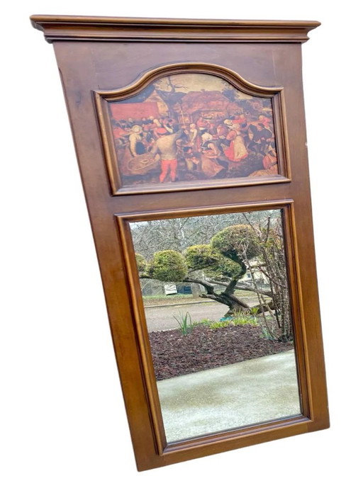 Wooden trumeau mirror, France