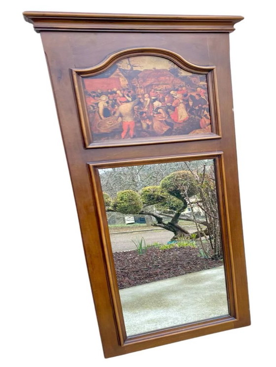 Image 1 of Wooden trumeau mirror, France