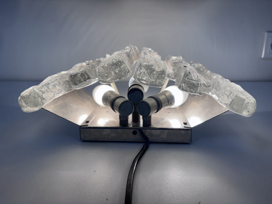 Brutalist Kalmar ‘Ice Block’ Wall Lamp Design Classic – Wall lights, Glass, Metal (photo 5 of 12)