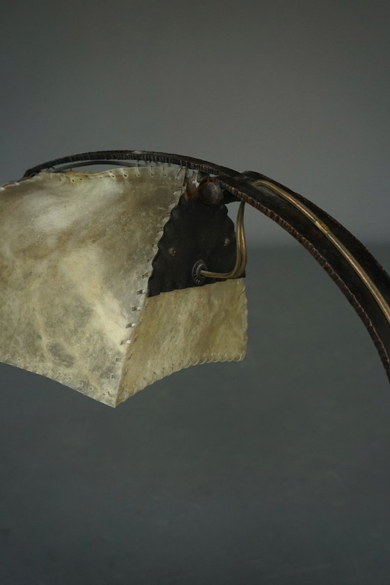 Amsterdam School metal & parchment Desk Lamp. 1920s – Reading Lamp (photo 11 of 20)