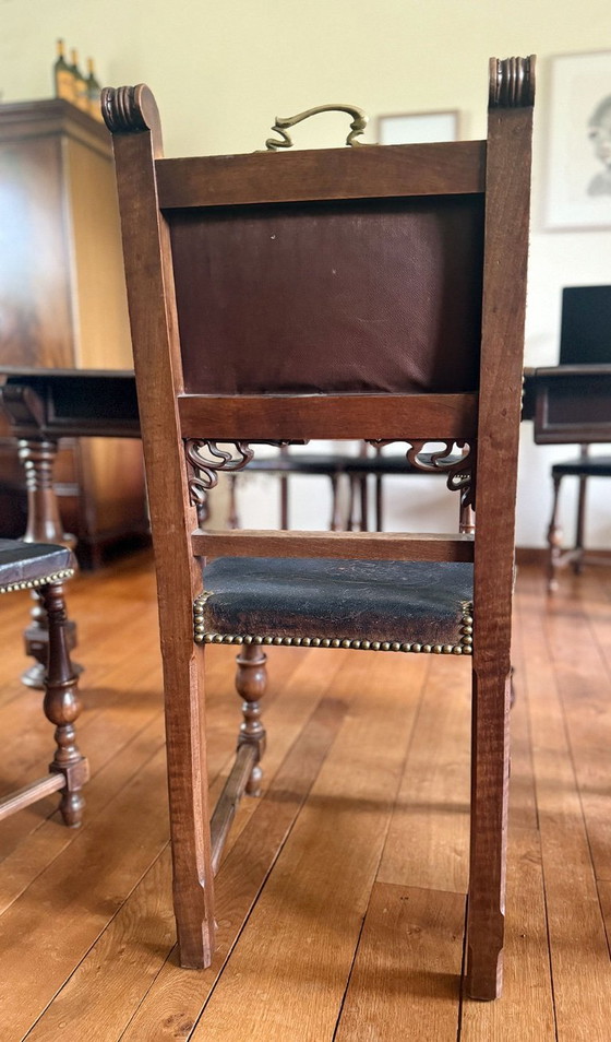 Image 1 of Walnut dining table with 8 chairs