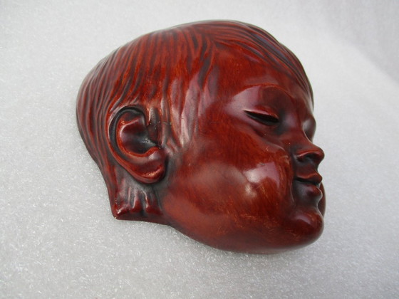Image 1 of Goebel SchauBach Wall sculpture of girl's face, material Achatit, 1957.(D).
