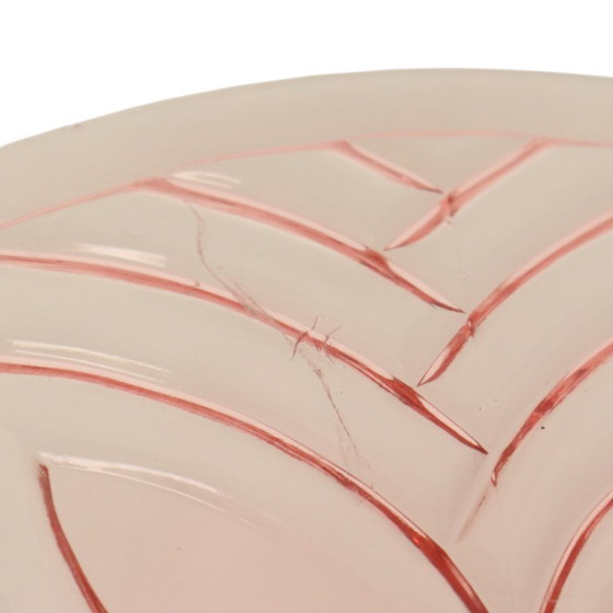 Image 1 of Plato rosa para pasteles, bandeja para repostería estilo Art Déco