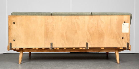 Vintage Hoekbankbed met Ottoman, jaren 60, Tsjecho-Slowakije – Tatra Nábytok, 3-5 zitsbanken, Textiel, Hout (photo 13 of 15)