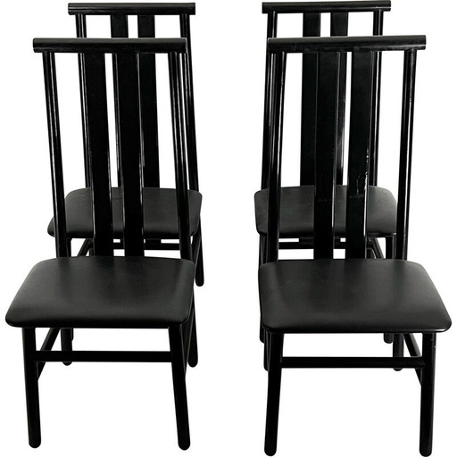 Set of 4 vintage Zea dining chairs by Annig Sarian for T70, Italy 1980