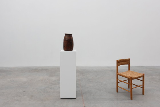 Image 1 of Zeldzame rustieke vaas in wabi sabi-stijl van massief hout, Frankrijk 1800