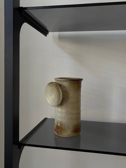 Vintage Keramikvase mit Knaufgriff