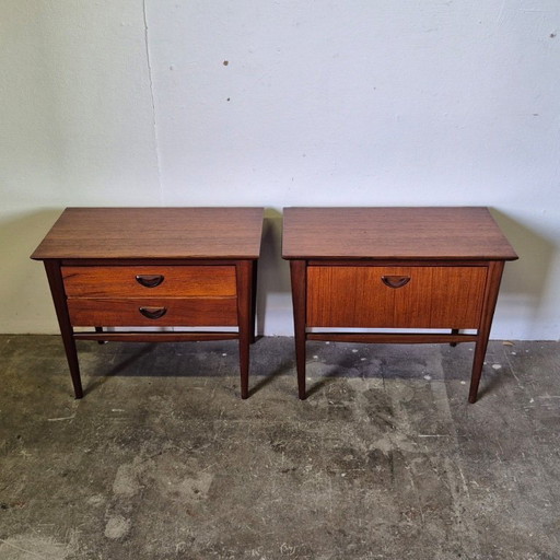 Set di comodini di Louis van Teeffelen per WéBé, Paesi Bassi anni '50