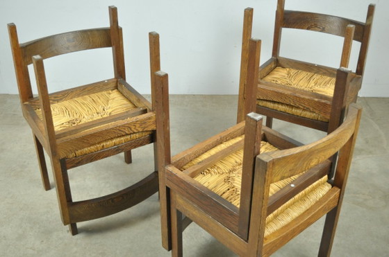 Image 1 of Vintage Wenge dining chairs in modern minimalist style, 1960s