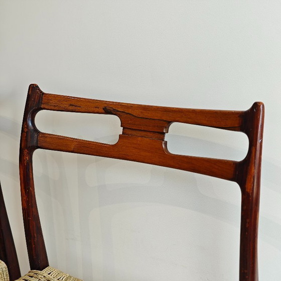 Image 1 of Sedie da pranzo vintage in corda di carta