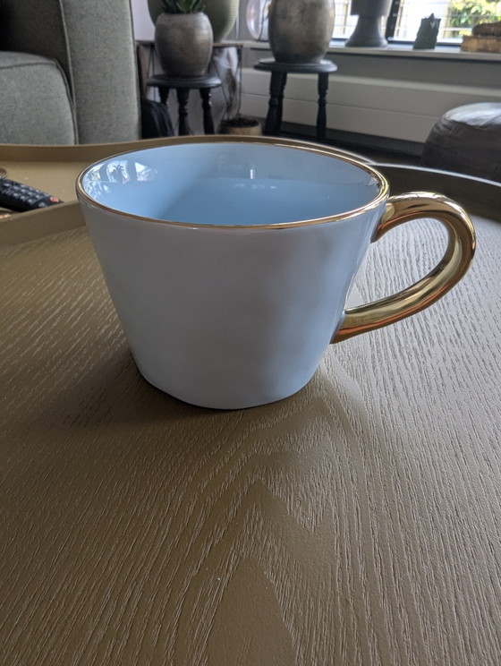 Image 1 of Tazze da caffè con manici dorati