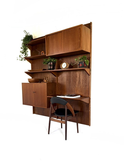 Vintage modulares Teak-Wandsystem aus den 60er Jahren