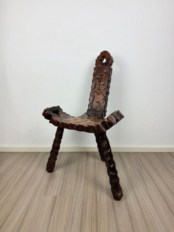 Pair of Antique Rustic Carved Wooden Chairs – Chairs and lounge chairs (photo 10 of 10)