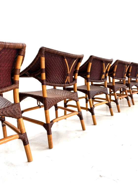 6x sedie da pranzo in rattan, Yuzuru Yamakawa anni '90 – Legno, Vimini (photo 9 of 12)