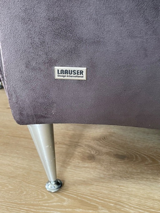 2 Laauser armchairs with footstools