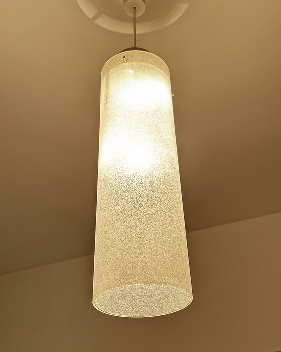 Image 1 of Very Large Mid Century Glass Pendant Lamp