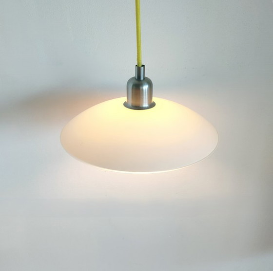 Image 1 of Vintage/Retro 'Nordic style' diffuus matwit glazen plafondlamp