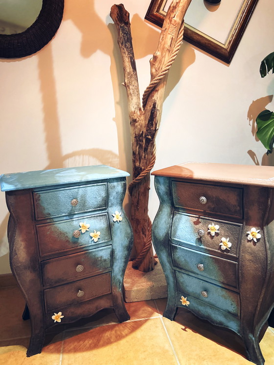 Image 1 of Pare de chevets texturizados relookes