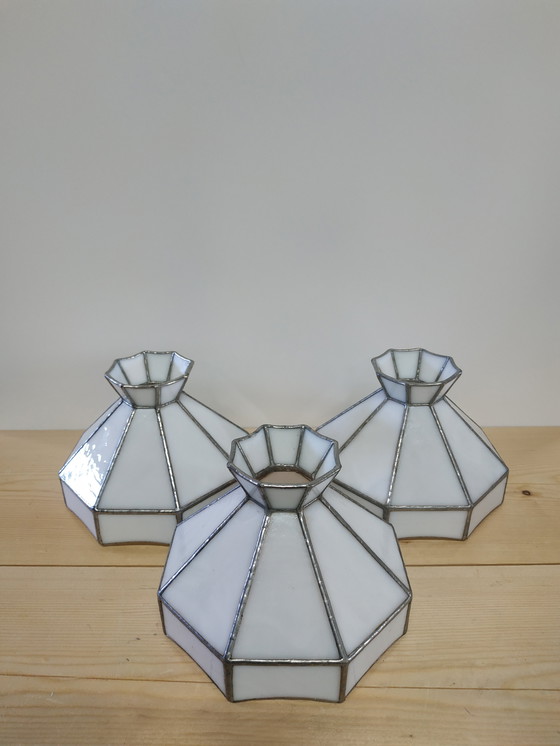 Image 1 of Lampada da soffitto con paralumi in stile Tiffany vintage