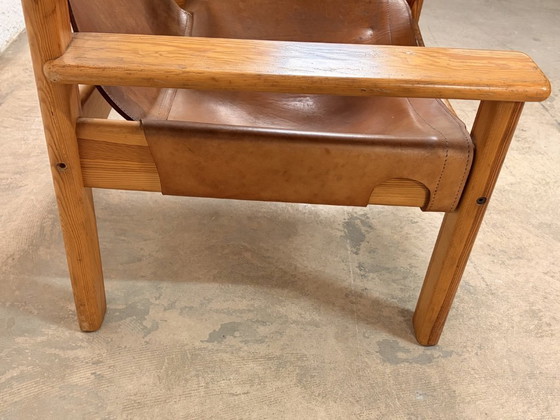 Image 1 of Natura fauteuils van grenenhout en leer, ontworpen door Karin Mobring voor Ikea, jaren 70, set van 2.
