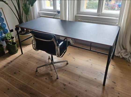 Image 1 of Million Mies Dining Table M1 Linoleum Black Oak And Stainless Steel