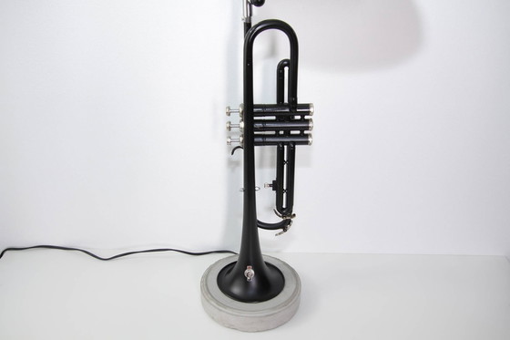 Image 1 of Trumpet lamp floor lamp black glass shade unique