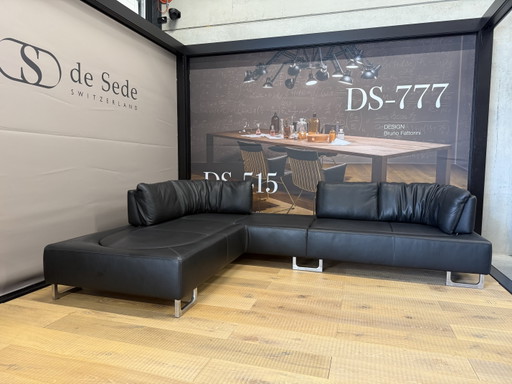 Sofá esquinero De Sede 165 de cuero negro, 210x300 – hoekbanken, Leather