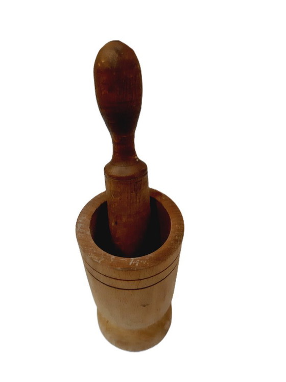 Image 1 of Mortier et pilon en bois vintage