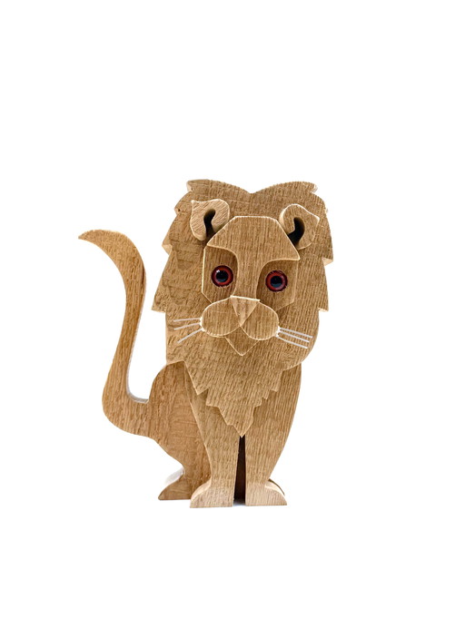 Bottega Michelangeli, Lion Wood Sculpture, Orvieto Italy 1970s