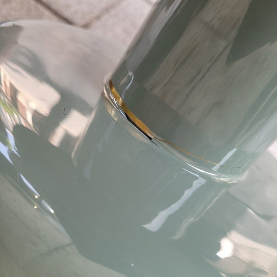 Image 1 of Tavolino laterale in giada lucida, alluminio e smalto, anni &#39;90 - Francia